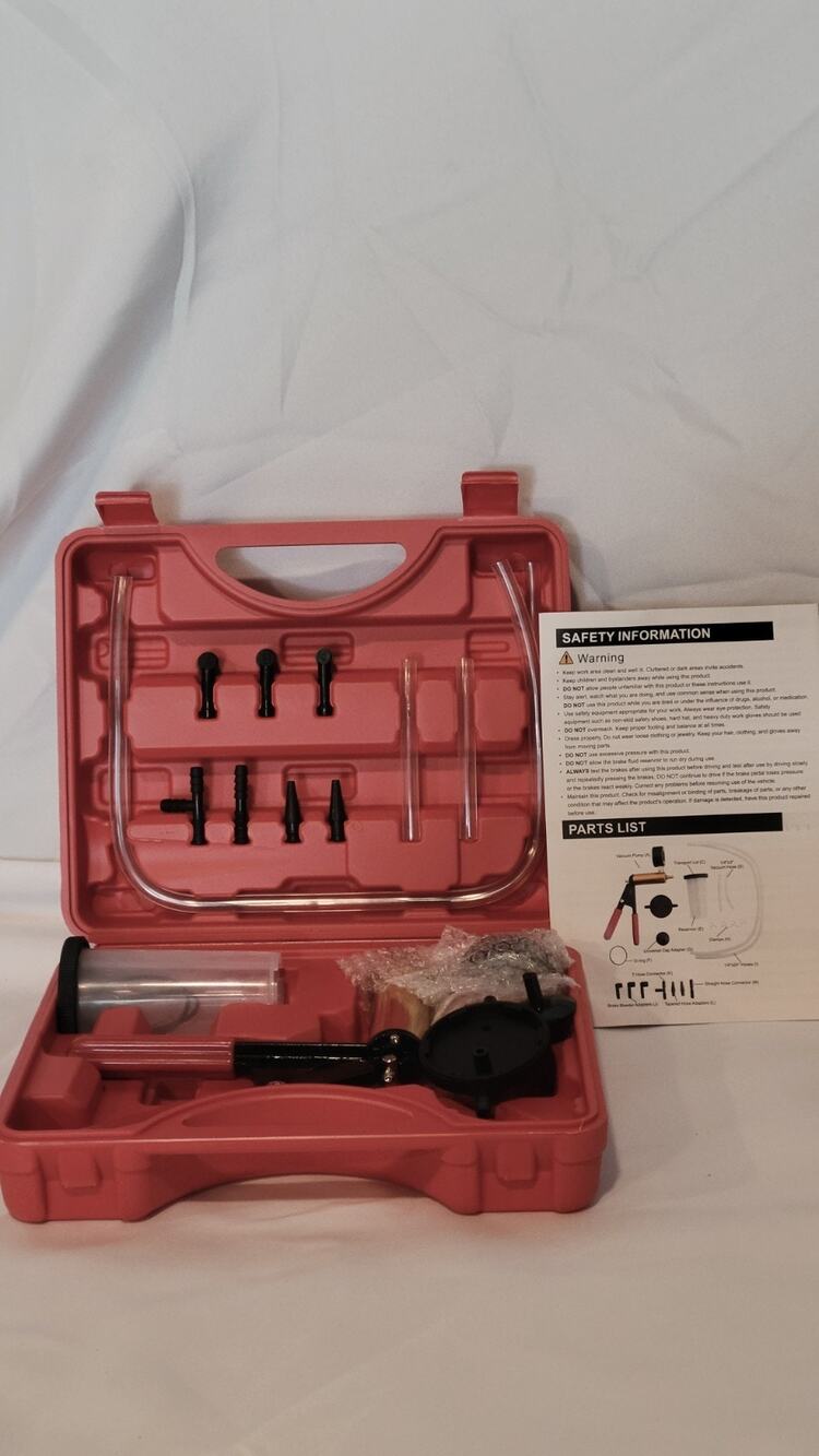 Hand Held Vacuum Pump Tester Set Vacuum Gauge and Brake Bleeder Kit for...